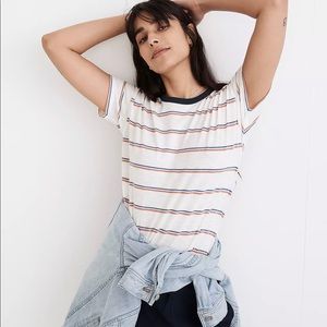 Madewell Whisper Cotton Rib - Crewneck Ringer Tee